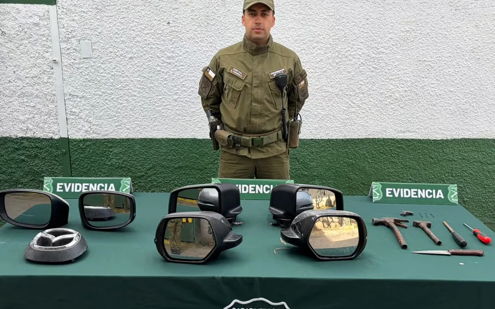 Carabineros detiene en La Reina a banda que robaba espejos de autos y suma más de 70 detenciones previas