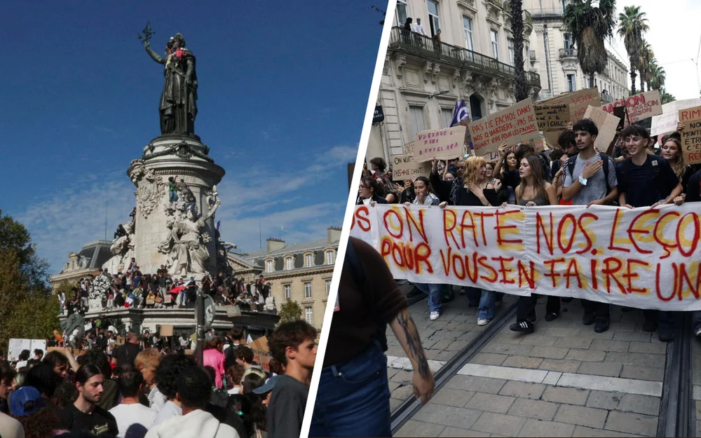 Masiva protesta estudiantil paraliza Francia y presiona al gobierno