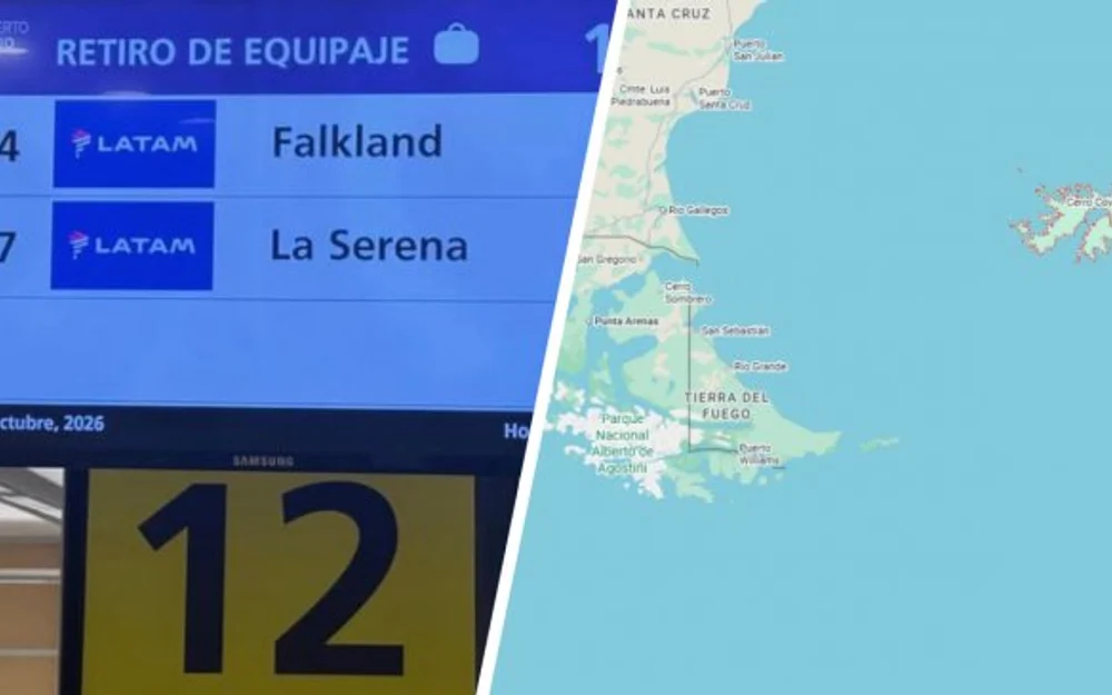Foto en Pudahuel reaviva el debate por el nombre de las islas Falkland o Malvinas