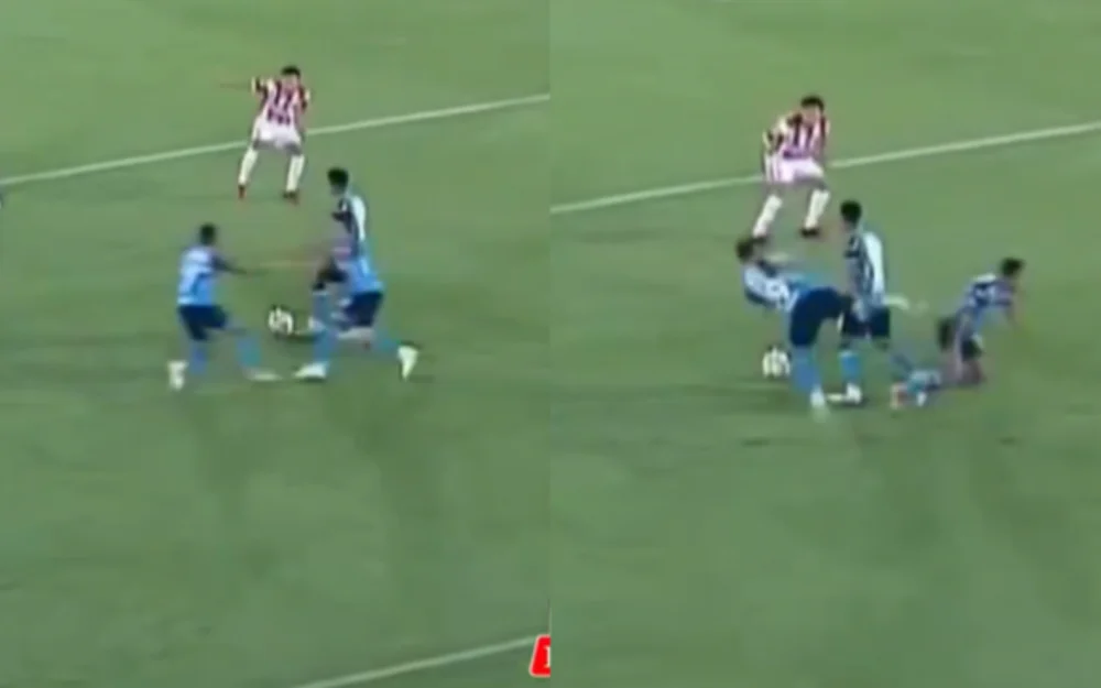 Dos jugadores de Blooming chocaron de frente en pleno partido de la Copa Bolivia