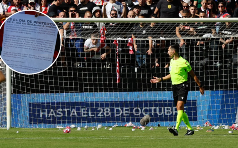 Hinchas del Rayo Vallecano lanzan aviones de papel y suspenden el partido ante Athletic Club