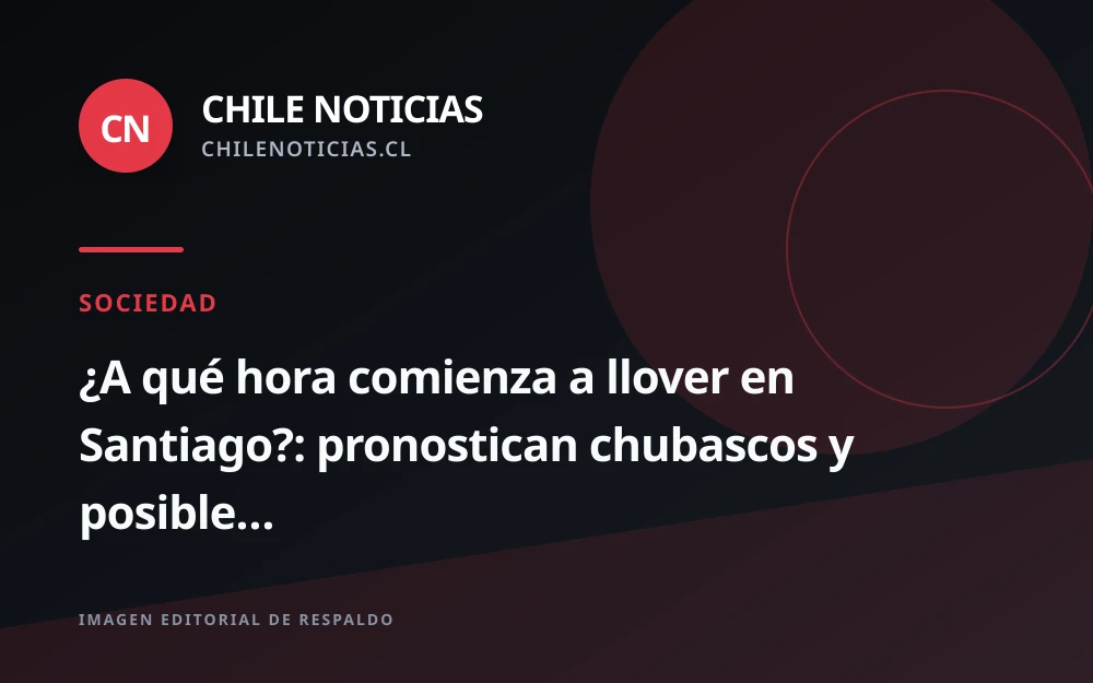 Meteorología anticipa chubascos y posible tormenta eléctrica en Santiago para la tarde de este lunes