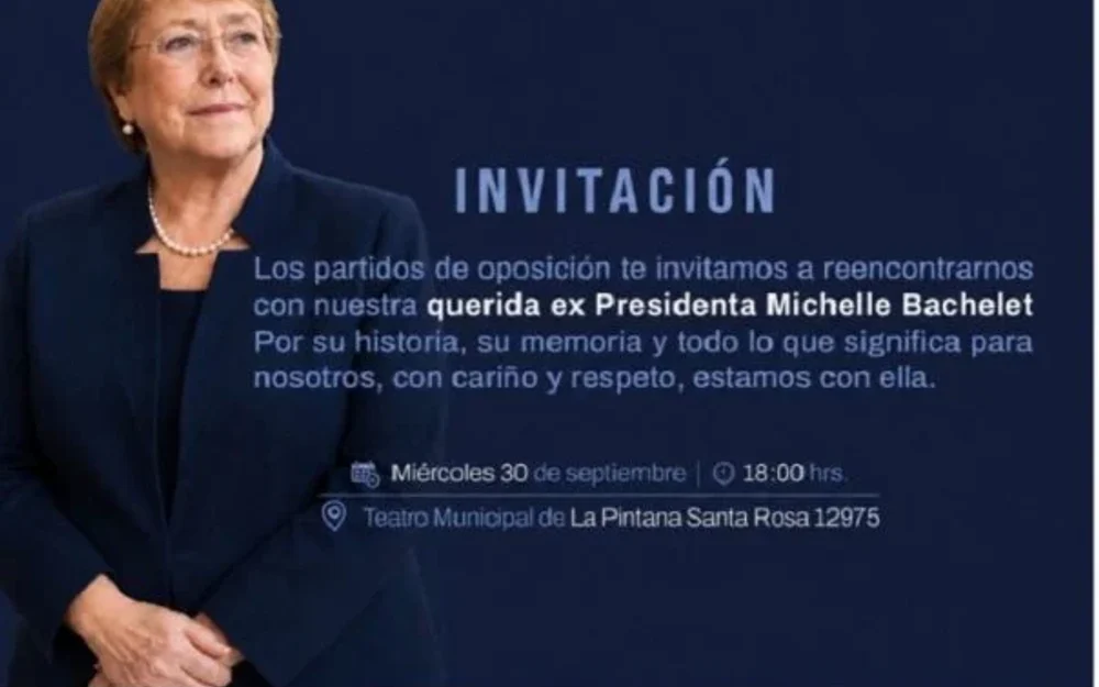 Partidos de oposición convocan a homenaje a Bachelet en La Pintana