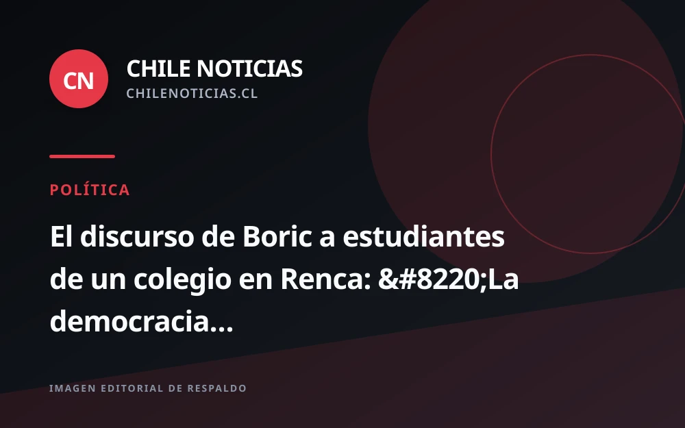 Boric lleva su mensaje sobre democracia a estudiantes de Renca